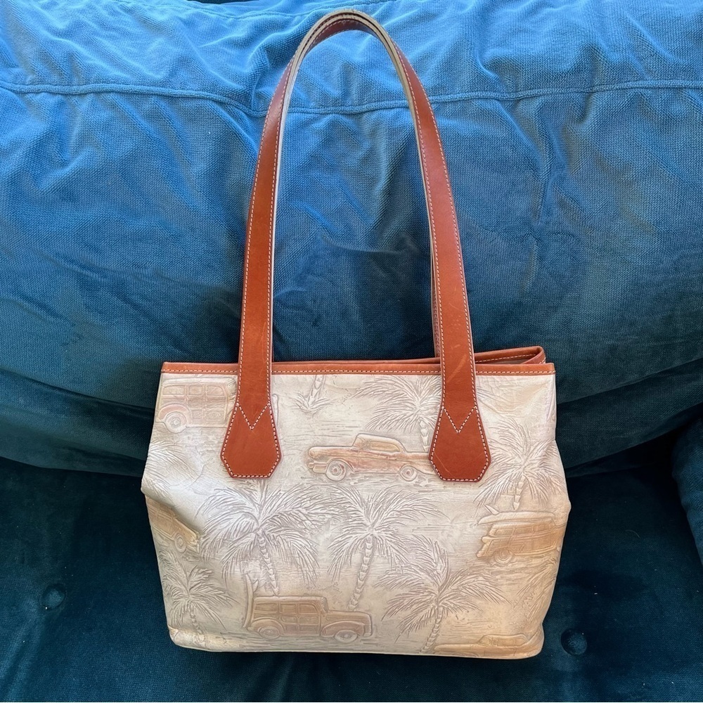 BRAHMIN RETRO VINTAGE COPA CABANA CREAM
PALM TREES TROPICAL SHOULDER BAG - Picture 15 of 16